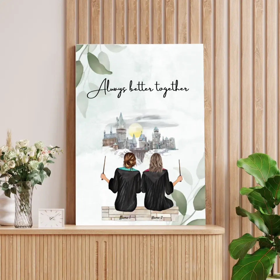 Best witch friends - personalized poster (1-3 people)