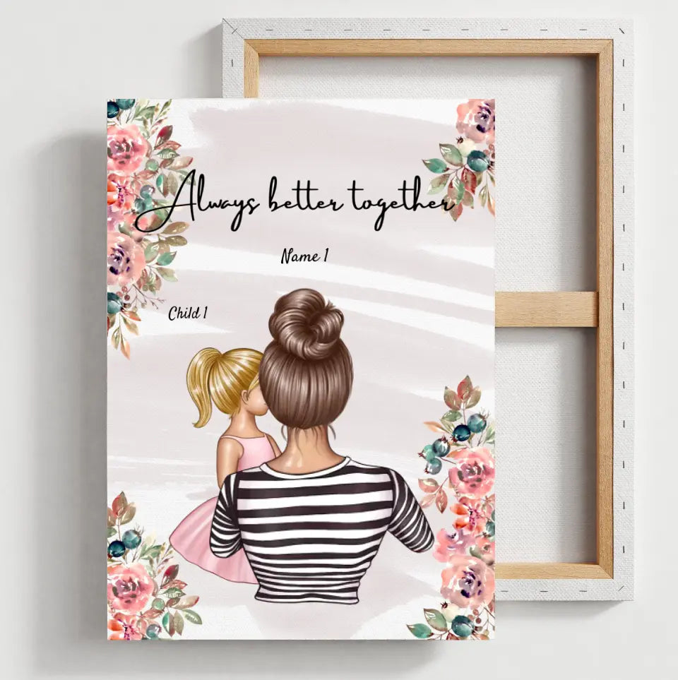 Beste Mama - personalisiertes Poster (1-4 Kinder)