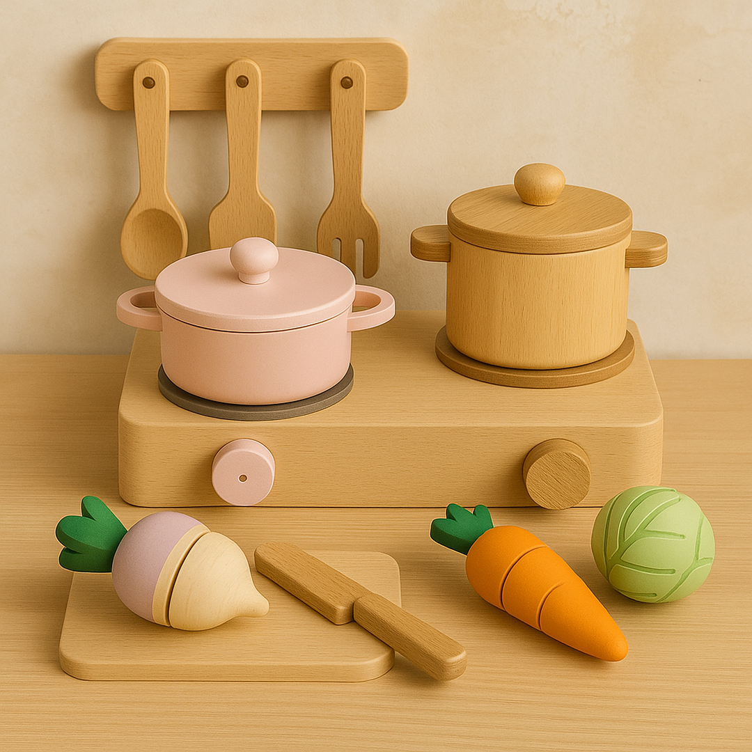 Kochspielset aus Holz – Küchenzubehör für fantasievolles Spielen