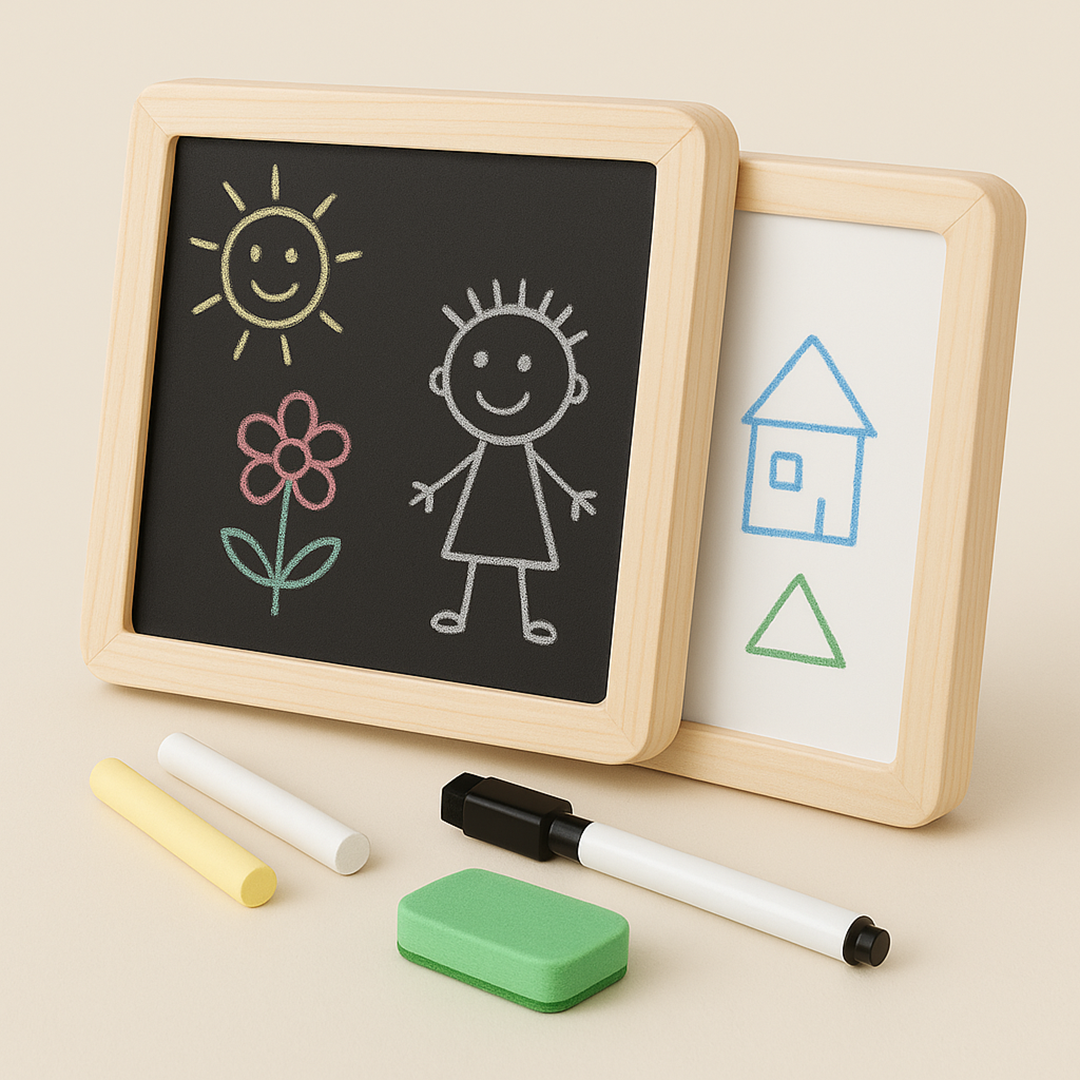 Doppelseitiges Zeichenbrett für Kleinkinder – Kreidetafel- und Whiteboard-Kombination