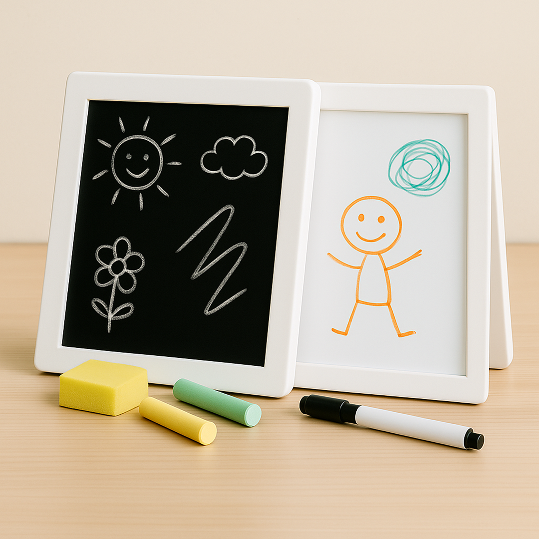Doppelseitiges Zeichenbrett für Kleinkinder – Kreidetafel- und Whiteboard-Kombination