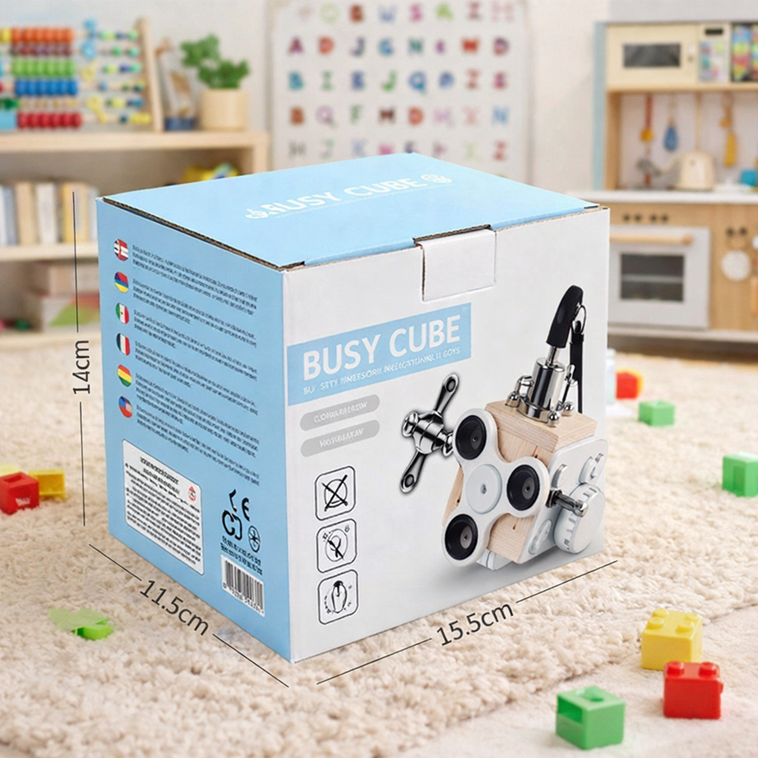 Busy Cube – Ein vielseitiges Lernspielzeug zur Förderung der Feinmotorik