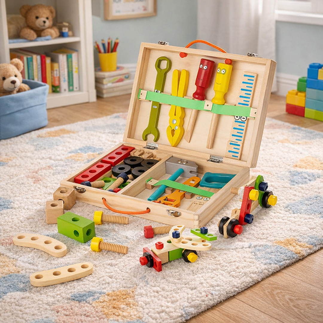 Kinder-Werkzeugset aus Holz – Kreatives Spielen und essentielle Lernmittel