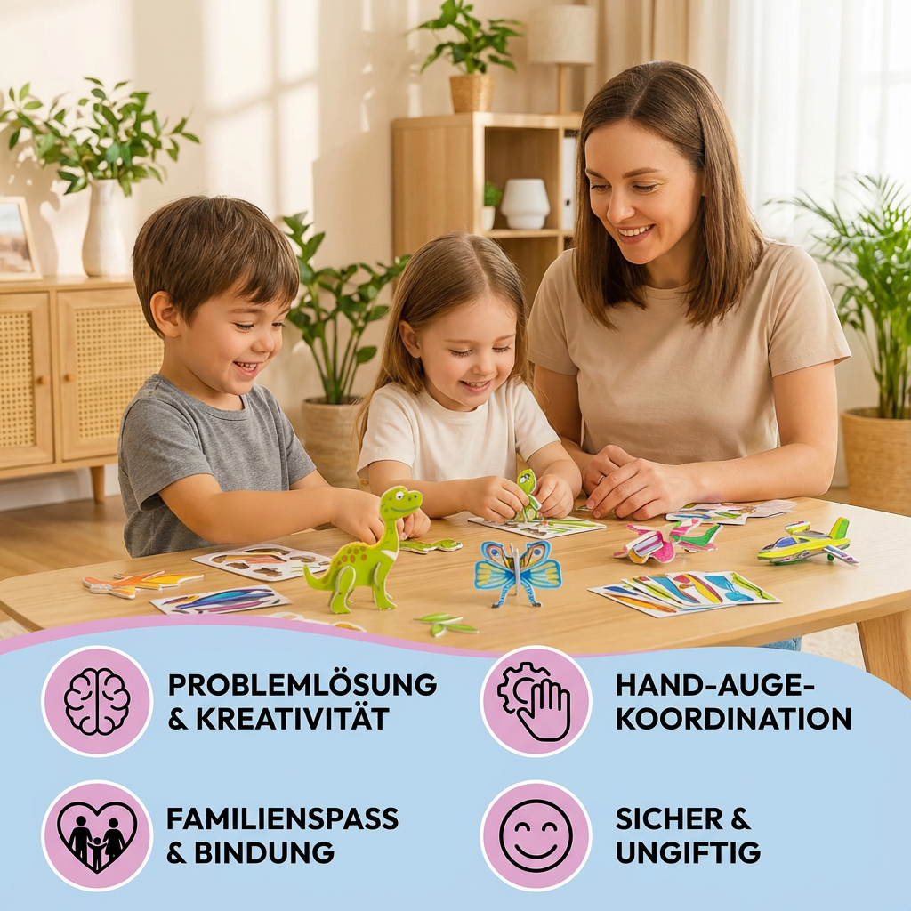 3D Cartoon Puzzle Set for Kids with Colorful Designs | Engaging Learning Tool for Creativity and Fine Motor Skills 3