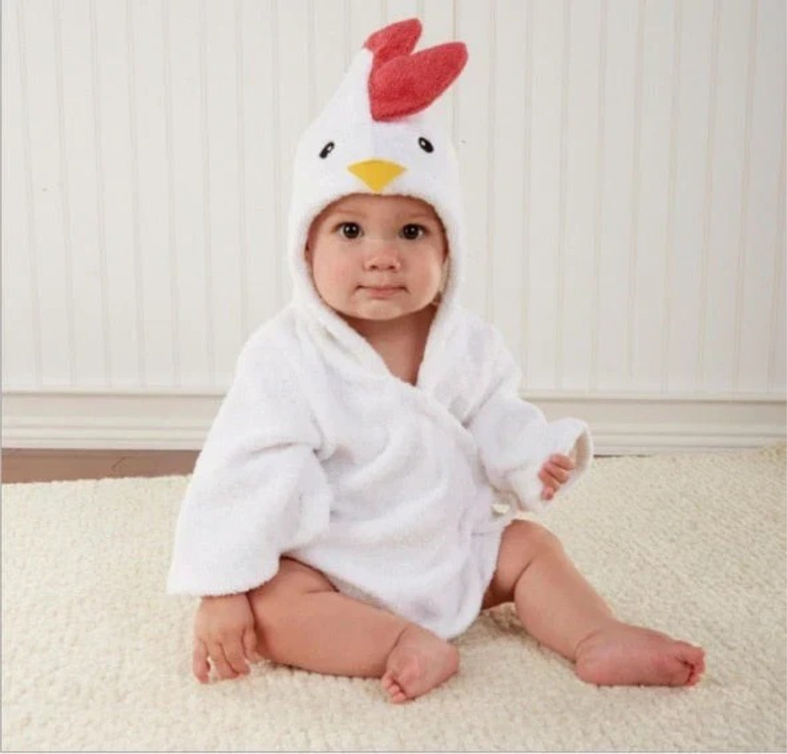 Weicher und saugfähiger Baby-Bademantel mit Tiermotiv