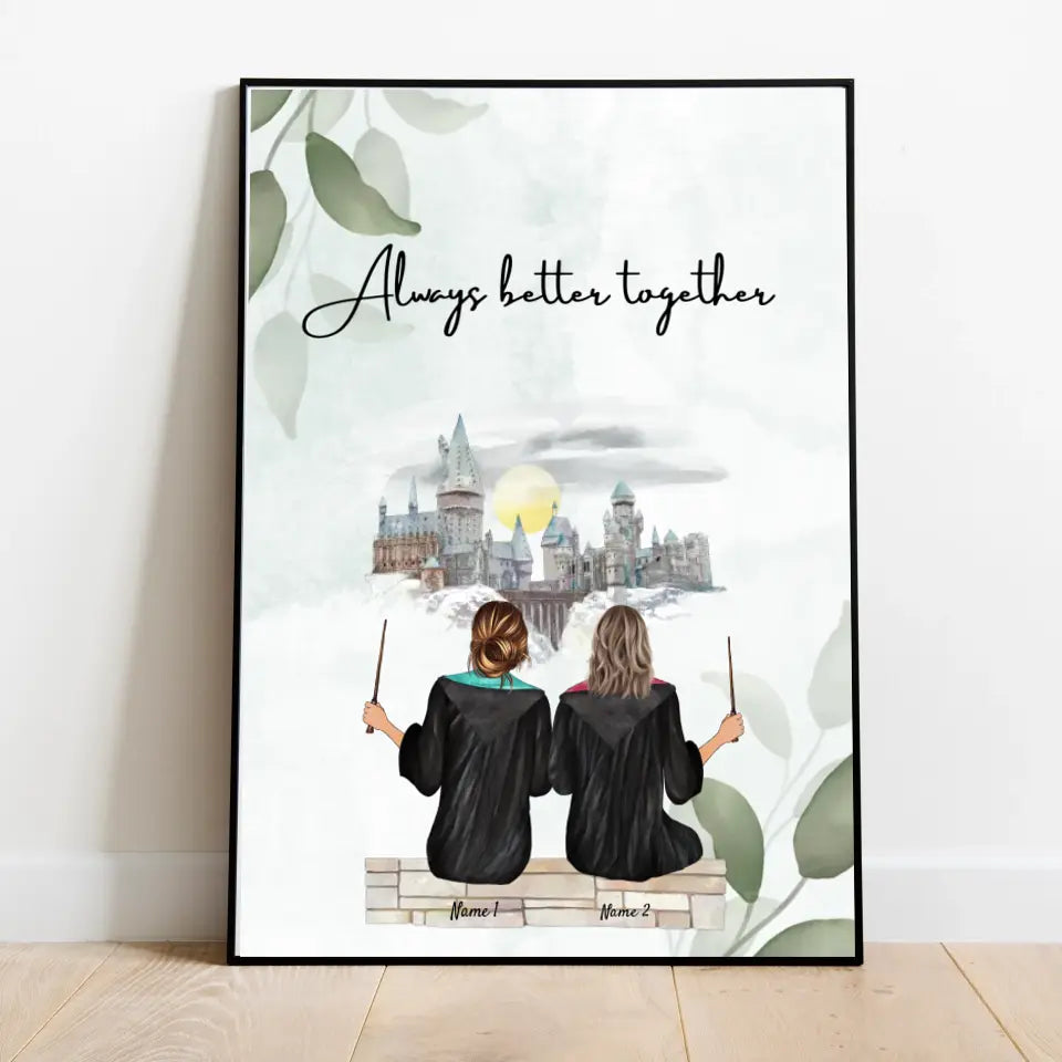 Best witch friends - personalized poster (1-3 people)