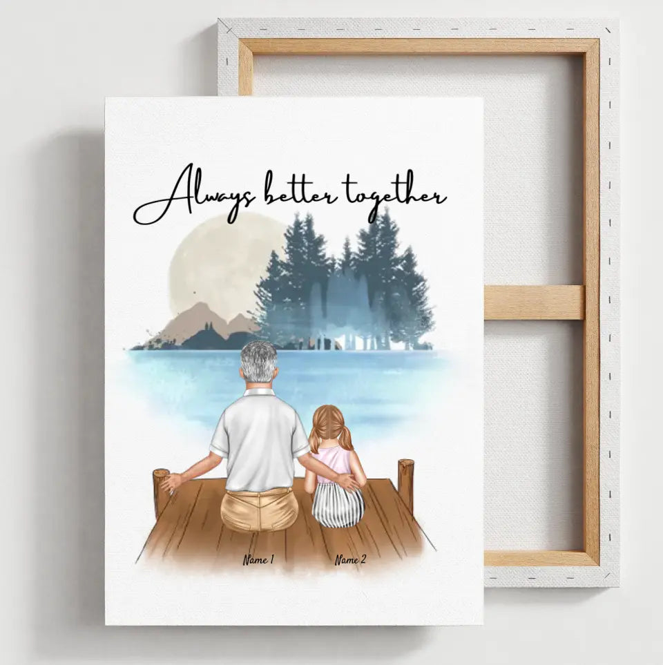 Grandpa with grandchildren - personalized poster