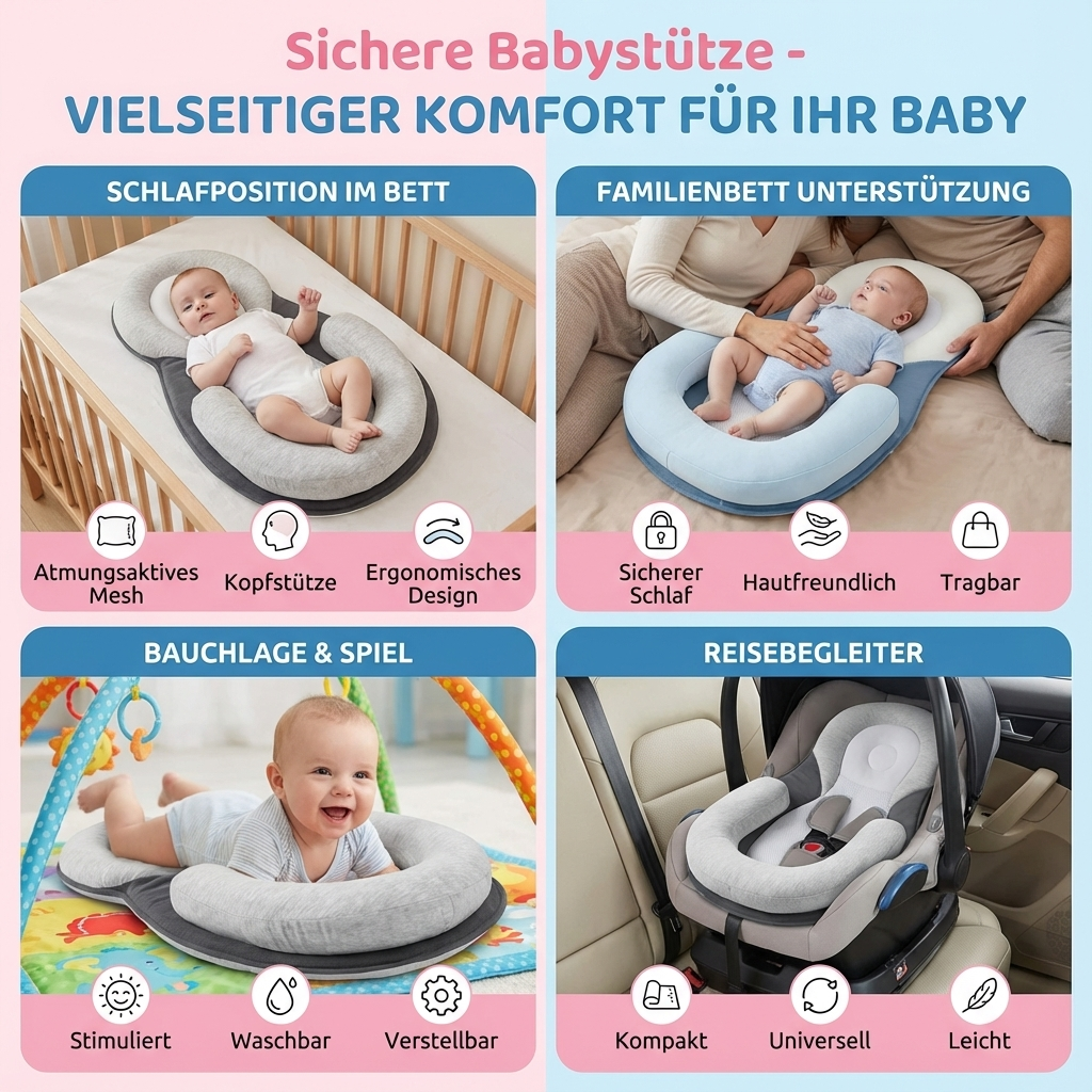 Comfort Baby Support | Ergonomic Baby Seat with Hypoallergenic Fabric | Safe & Comfortable Design for Optimal Posture 4