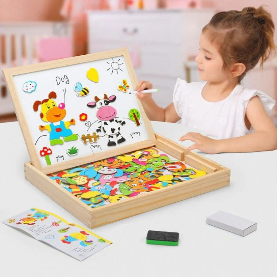 2-in-1 Montessori Zeichentisch – Magnet- & Tafel-Kombination