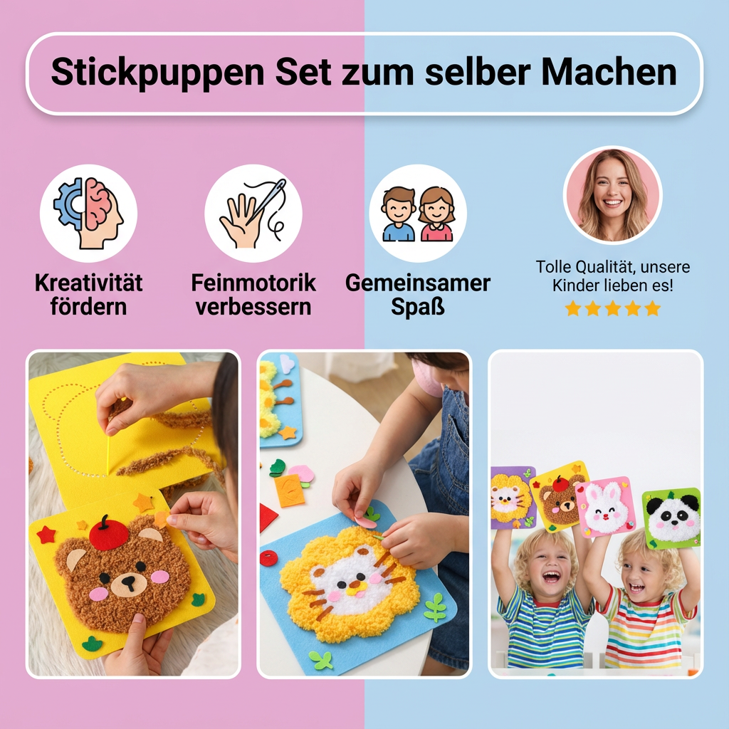 Creative Doll Craft Kit | DIY Embroidery Set with Easy Instructions | Fun Activity for Imaginative Play 2