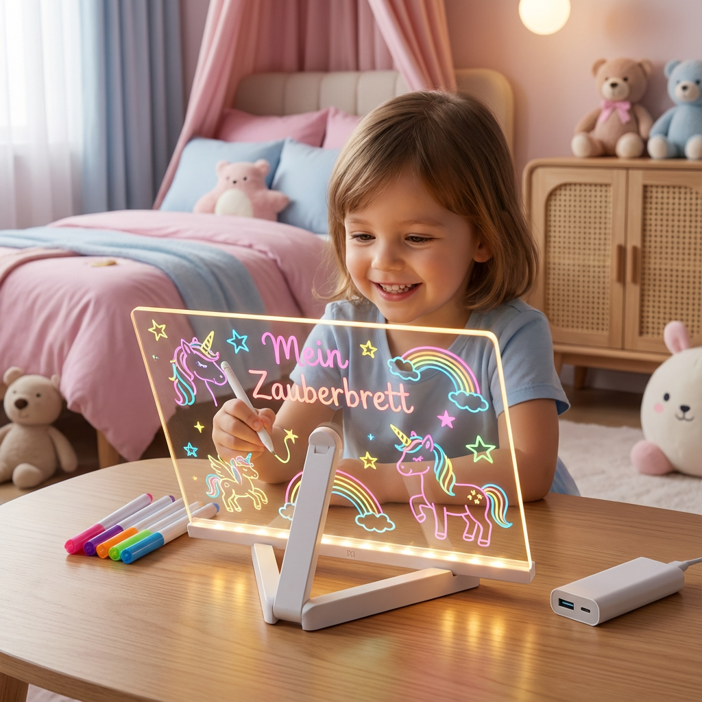 Kreatives Leuchten | LED-Zeichenbrett mit heller Beleuchtung | Wiederverwendbare Oberfläche für endlosen Zeichenspaß für Kinder