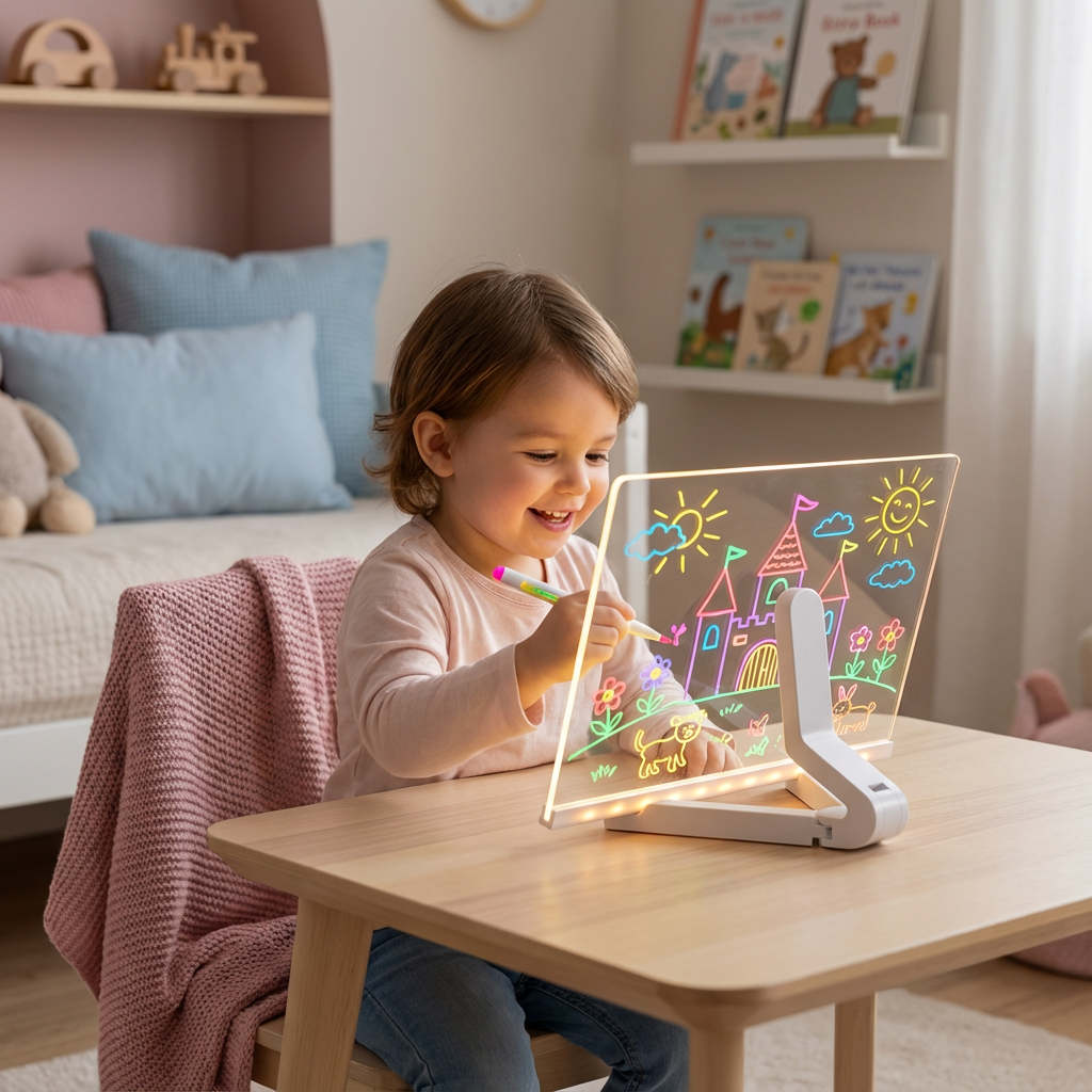 Kreatives Leuchten | LED-Zeichenbrett mit heller Beleuchtung | Wiederverwendbare Oberfläche für endlosen Zeichenspaß für Kinder