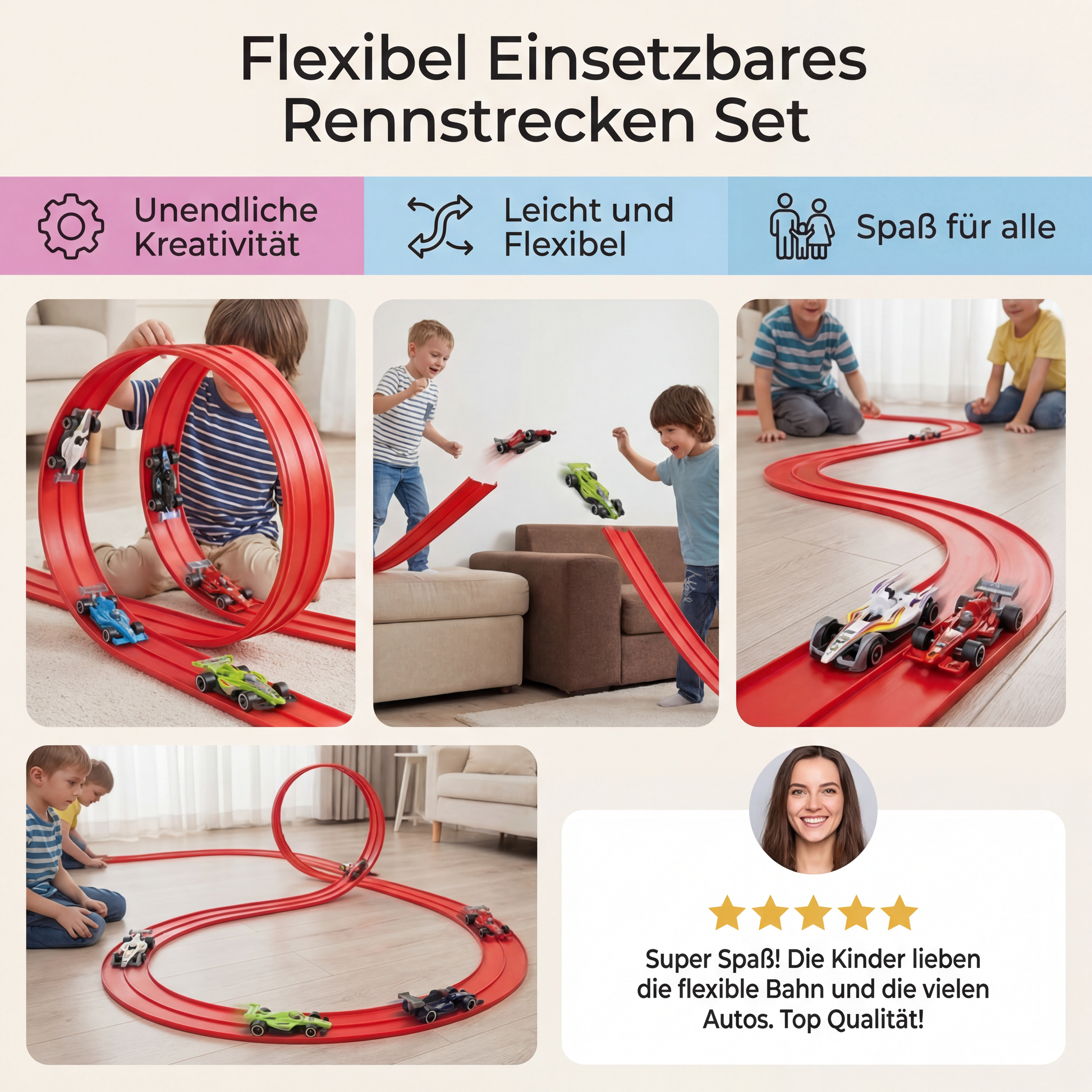 Creative Racing Track Toy Set with Flexible Rails & Luminous Effects for Endless Fun 4