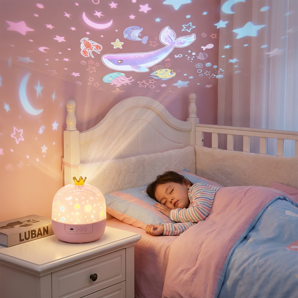 Traumhafte Nächte | LED-Nachtlichtprojektor mit beruhigenden Projektionen | Sichere Einschlafhilfe für Kinder