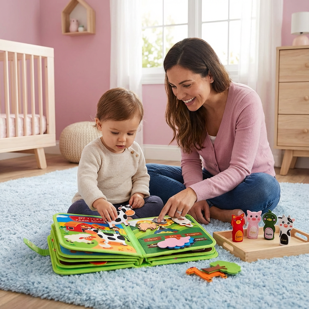Interaktives Bauernhof-Geschichtenbuch für Kinder mit farbenfrohen Illustrationen | Spannendes Lernabenteuer für die frühkindliche Entwicklung