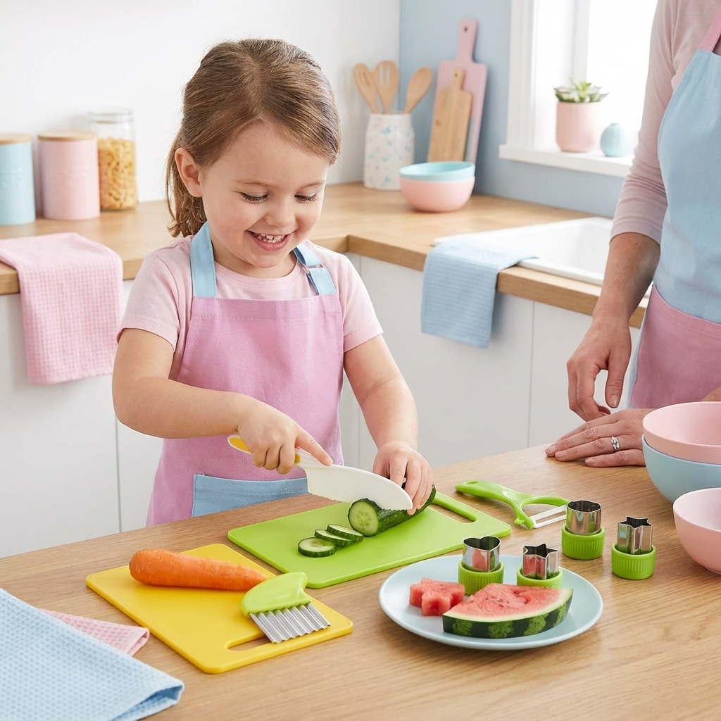 Little Gourmet Chefs | Children's Kitchen Set with Safe, Ergonomic Tools | Fun Cooking Experience for Healthy Eating 0