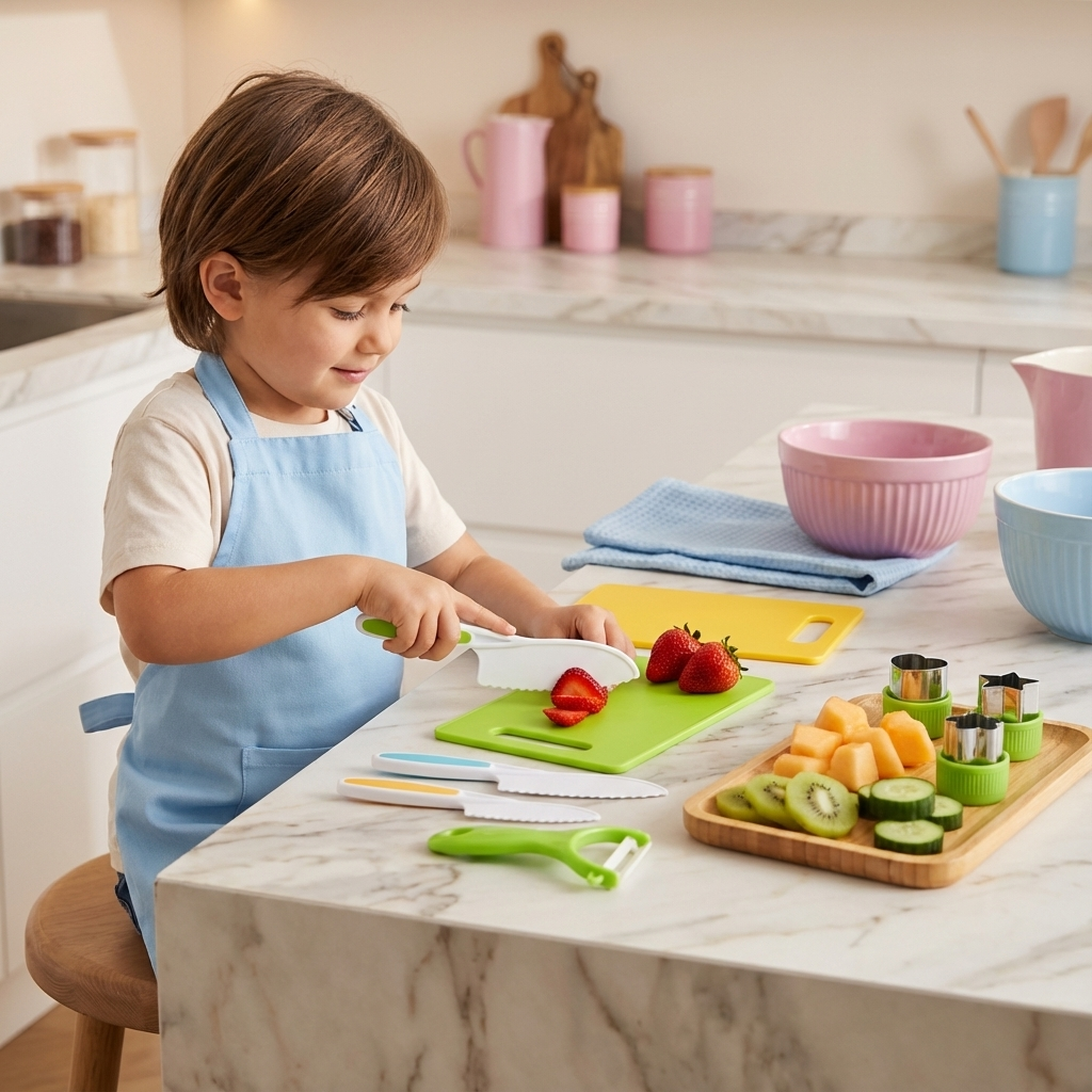 Little Gourmet Chefs | Children's Kitchen Set with Safe, Ergonomic Tools | Fun Cooking Experience for Healthy Eating 1