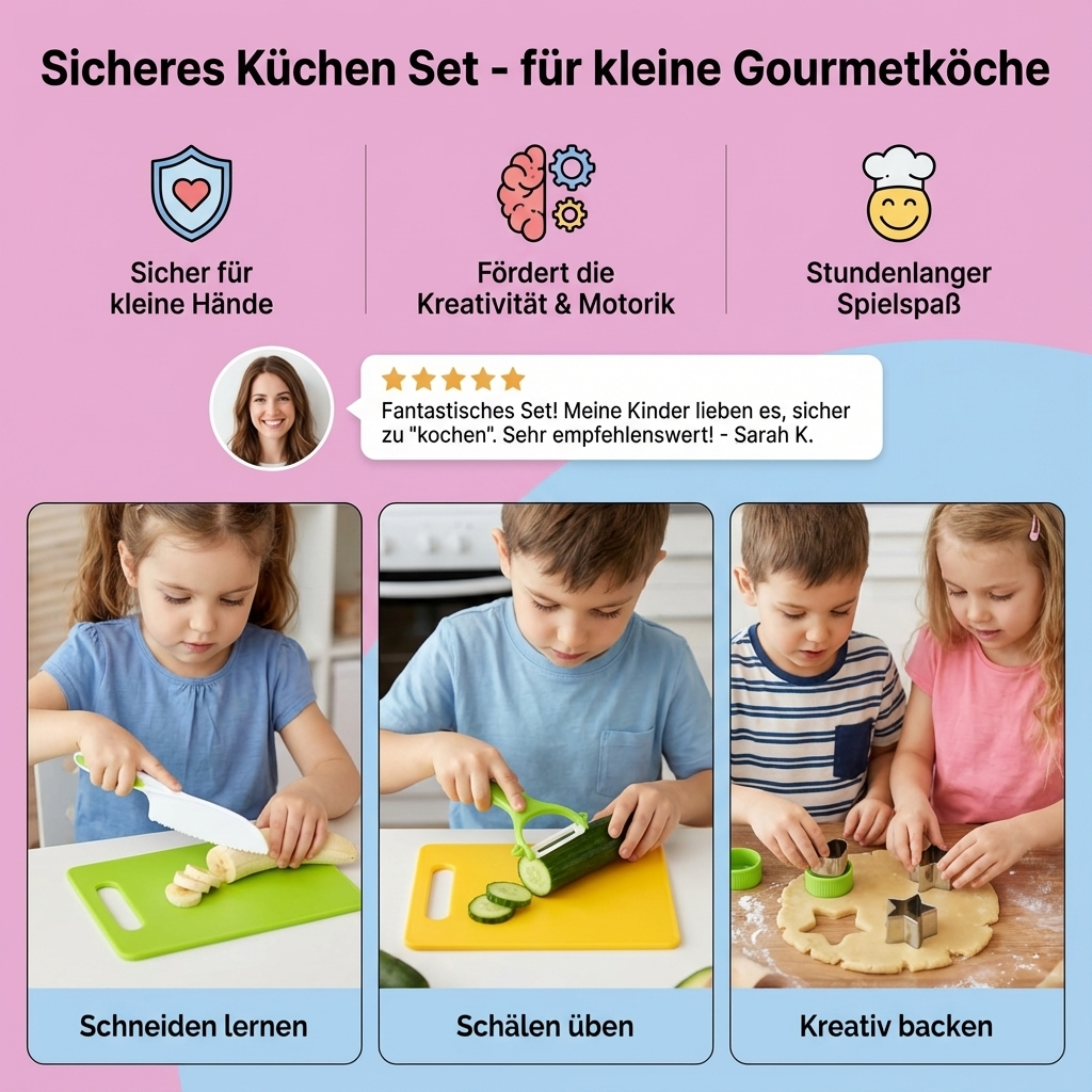 Little Gourmet Chefs | Children's Kitchen Set with Safe, Ergonomic Tools | Fun Cooking Experience for Healthy Eating 3