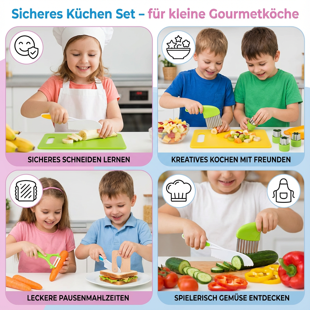 Little Gourmet Chefs | Children's Kitchen Set with Safe, Ergonomic Tools | Fun Cooking Experience for Healthy Eating 4