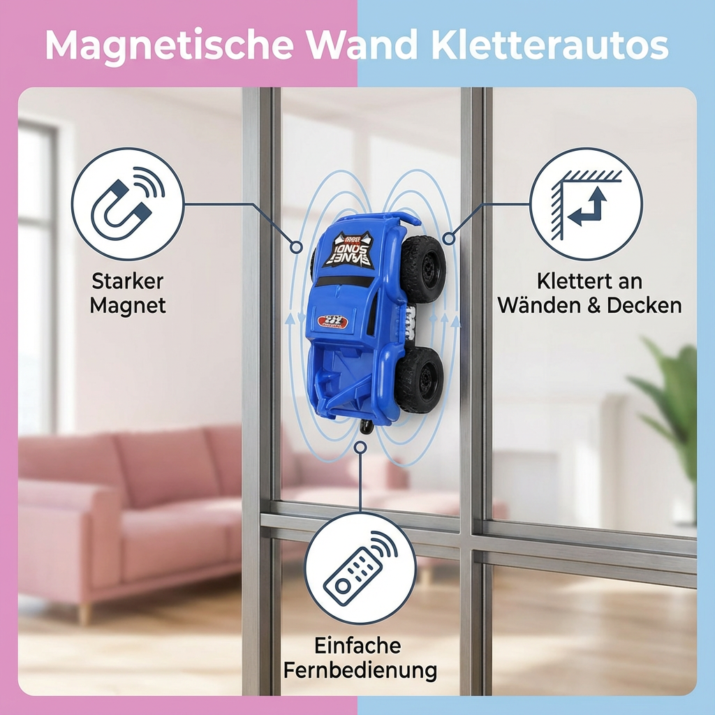 Magnetic Wall Climbing Cars | Durable Design with Vibrant Colors | Fun Toy for Endless Adventures 2