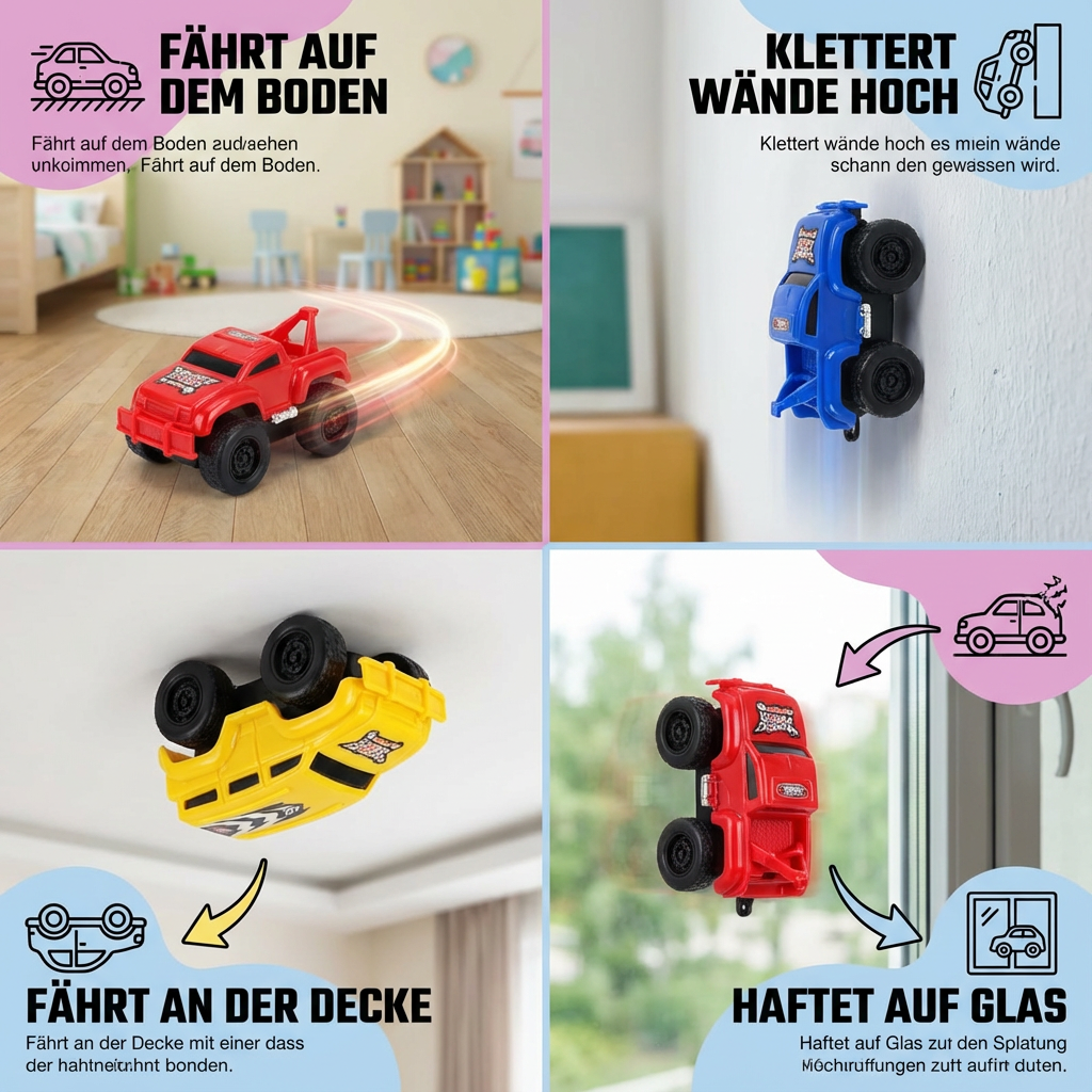Magnetic Wall Climbing Cars | Durable Design with Vibrant Colors | Fun Toy for Endless Adventures 3