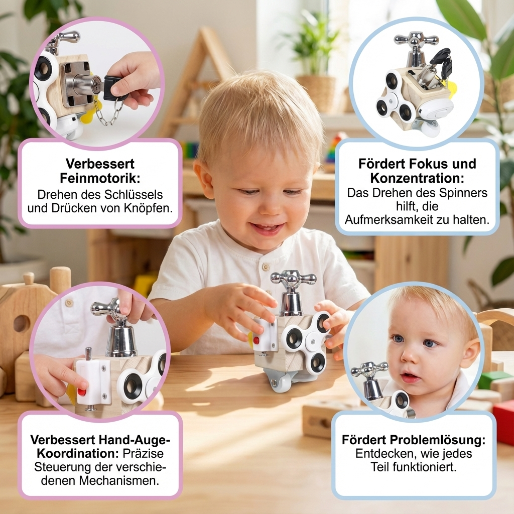 Montessori Learning Cube | Educational Toy with Locks & Latches | Interactive Learning Resource for Cognitive Development 2