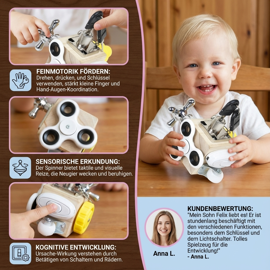 Montessori Learning Cube | Educational Toy with Locks & Latches | Interactive Learning Resource for Cognitive Development 3