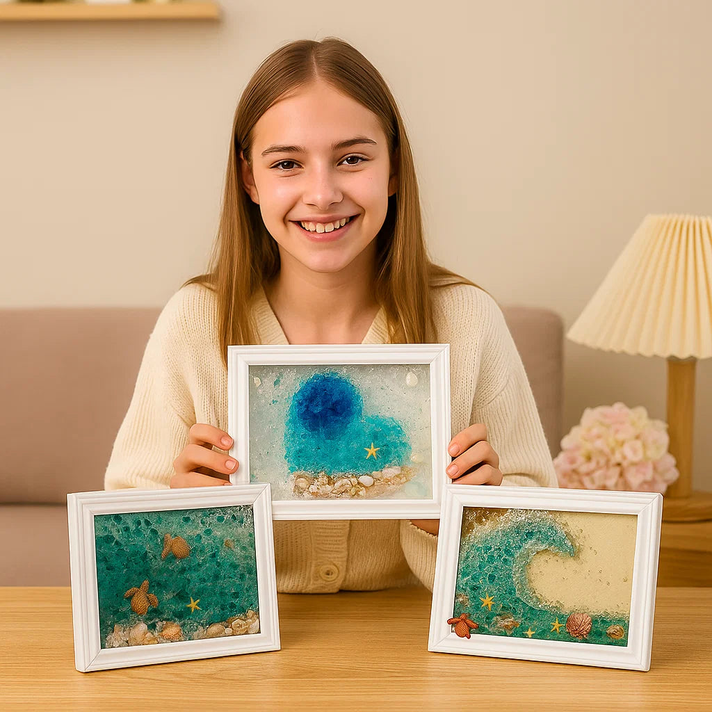 Ocean Treasures | DIY Sea Glass Art Kit with Natural Driftwood | Creative Home Decor for Unique Personal Touch 1