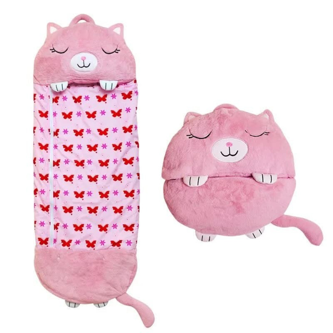2-in-1 Plüsch-Kinder-Schlafsack mit Kuscheltier