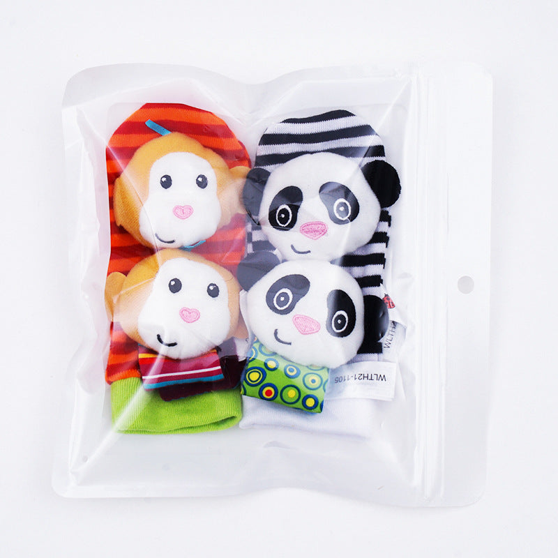 Sensory Plush | Baby Socks & Bracelet Set with Rattles | Colorful Design for Cognitive Development 7