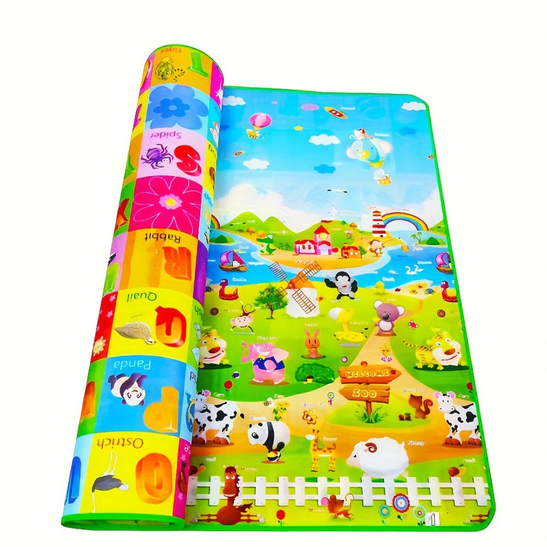 Doppelseitige rutschfeste Schaumspielmatte für Säuglinge - 180x120 cm