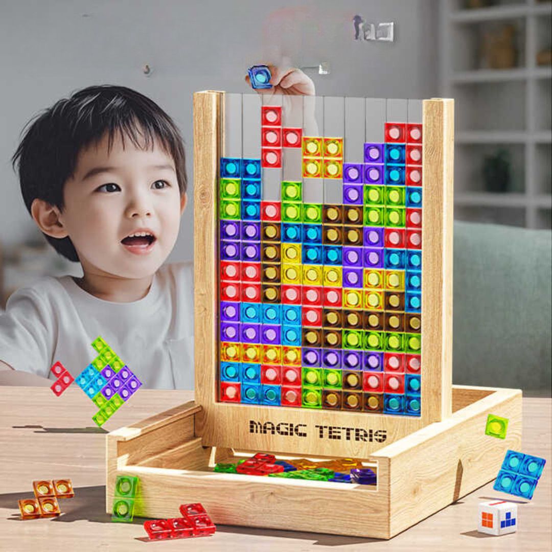 Timeless Collection | Wooden Tetris Game with Colorful Tiles | Eco-Friendly Family Fun for All Ages 1