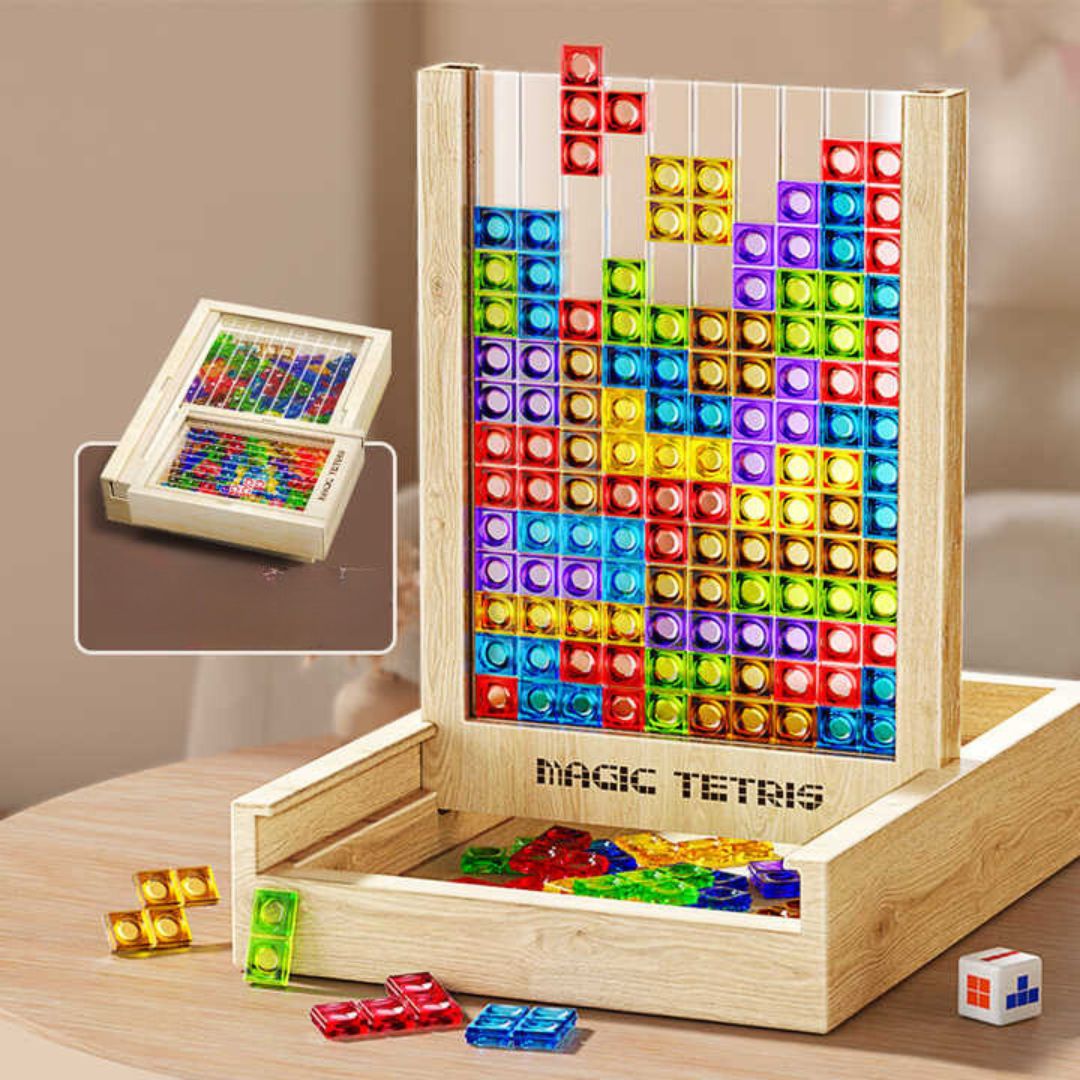 Timeless Collection | Wooden Tetris Game with Colorful Tiles | Eco-Friendly Family Fun for All Ages 2