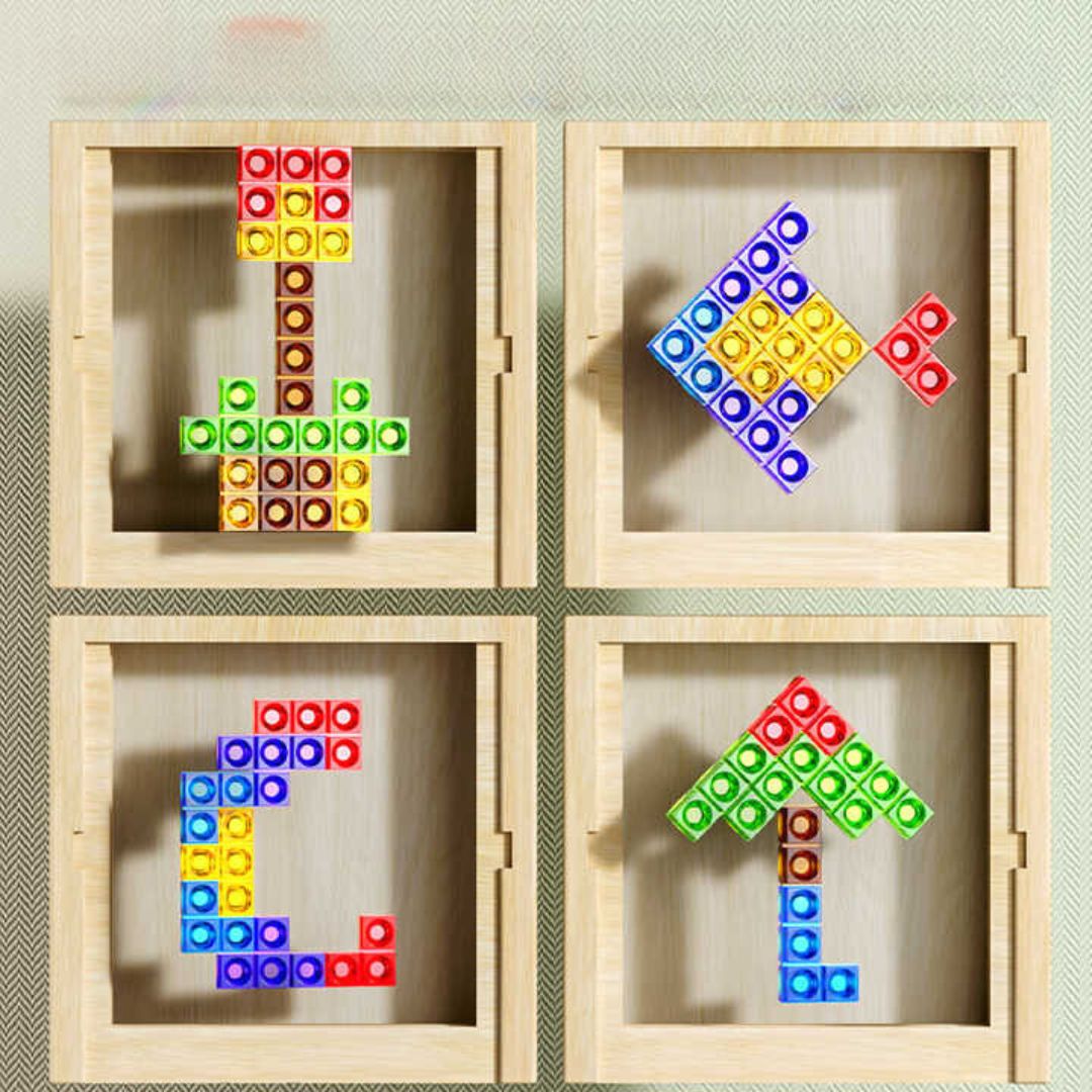 Timeless Collection | Wooden Tetris Game with Colorful Tiles | Eco-Friendly Family Fun for All Ages 3