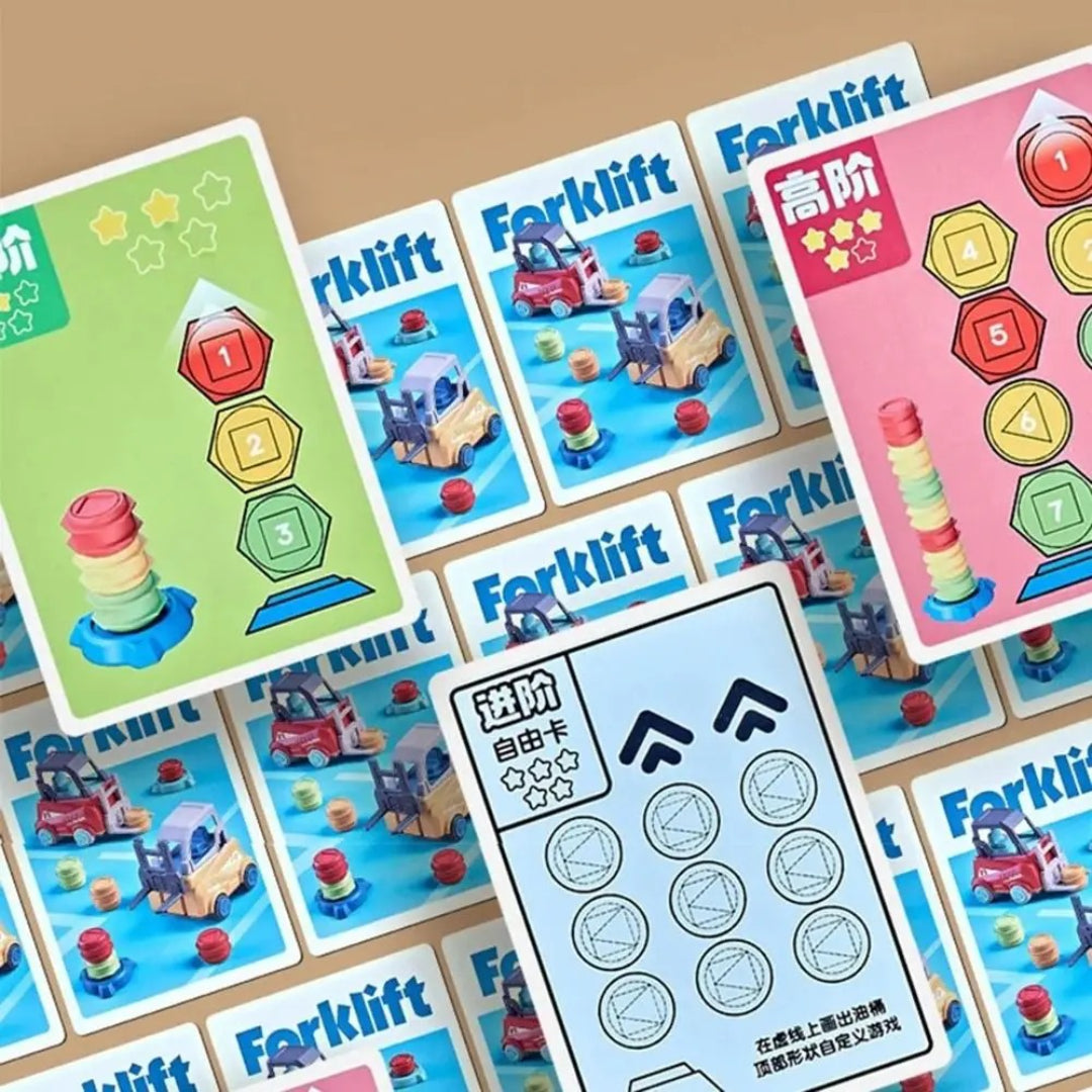 Gabelstapler Stapel-Challenge: Ein Geschicklichkeits- und Balance-Spielzeug