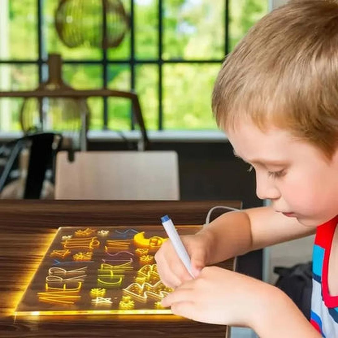 Leuchtende LED-Zeichentafel – Spaßiges kreatives Kunst- und Schreibwerkzeug für Kinder