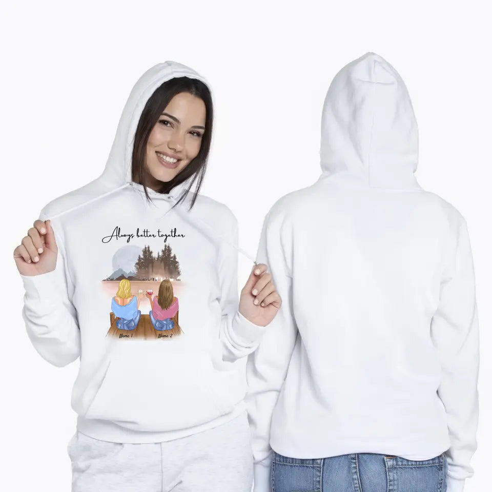 Best friends with drinks - Personalized Hoodie