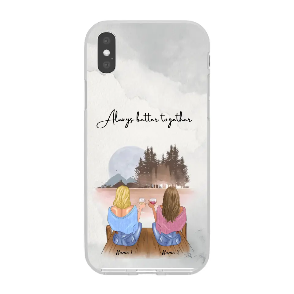 Best Friends with Drinks - Customized Phone Case