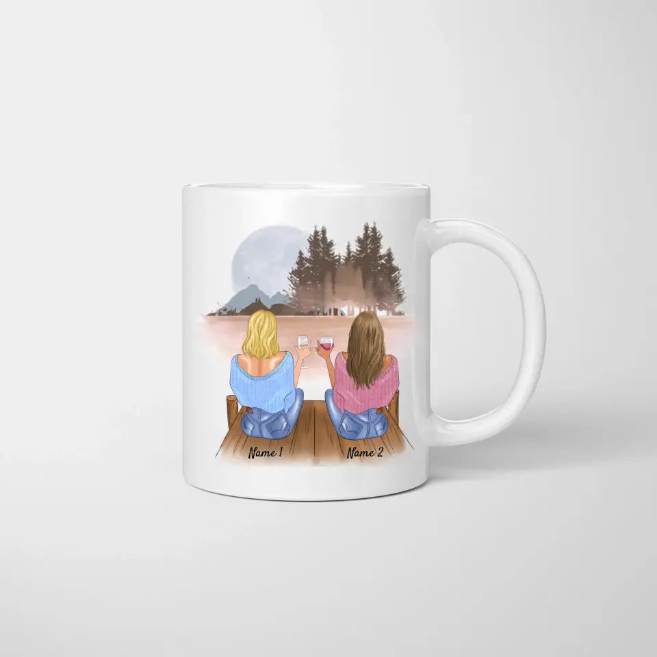 Beste Kollegen mit Getränken – personalisierte Tasse