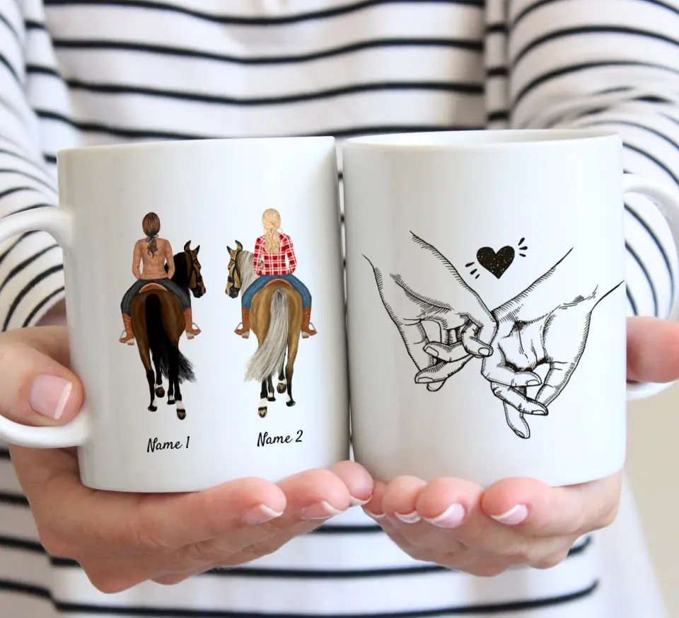 Beste Pferdemädchen - personalisierte Tasse (1-3 Freunde)