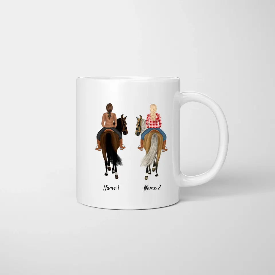 Beste Pferdemädchen - personalisierte Tasse (1-3 Freunde)