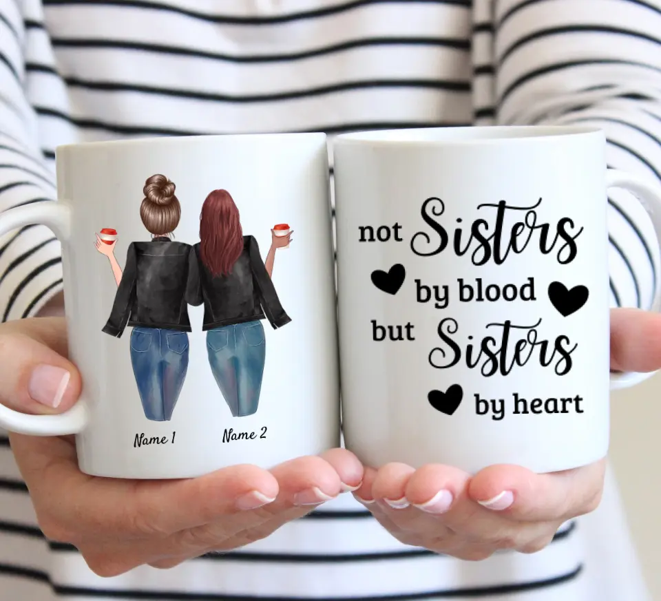 Sisters by blood - personalized mug