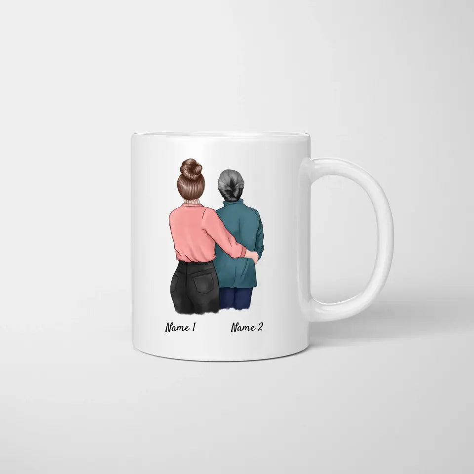 Mother & daughter forever linked together - personalized mug